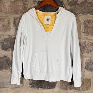 Merona White Hoodie Pullover Long Sleeve V Neck Pocket Casual Women XL